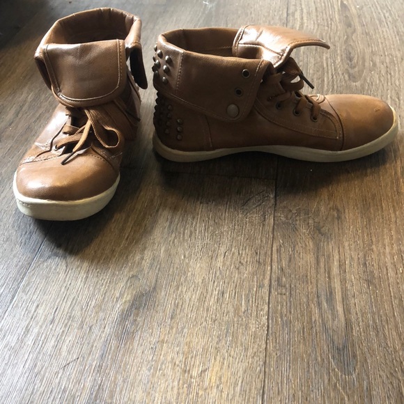Charlotte Russe Shoes - Charlotte Russe Brown High Tops Shoes